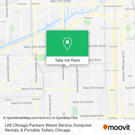 Mapa de LRS Chicago Packers Waste Service, Dumpster Rentals, & Portable Toilets