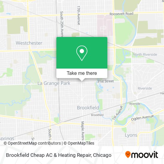 Mapa de Brookfield Cheap AC & Heating Repair