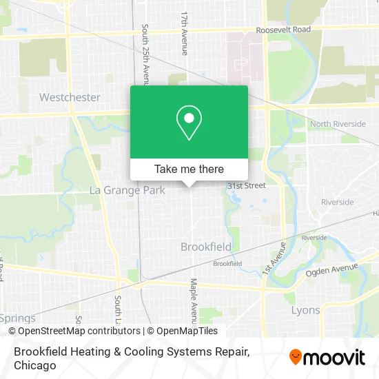 Mapa de Brookfield Heating & Cooling Systems Repair