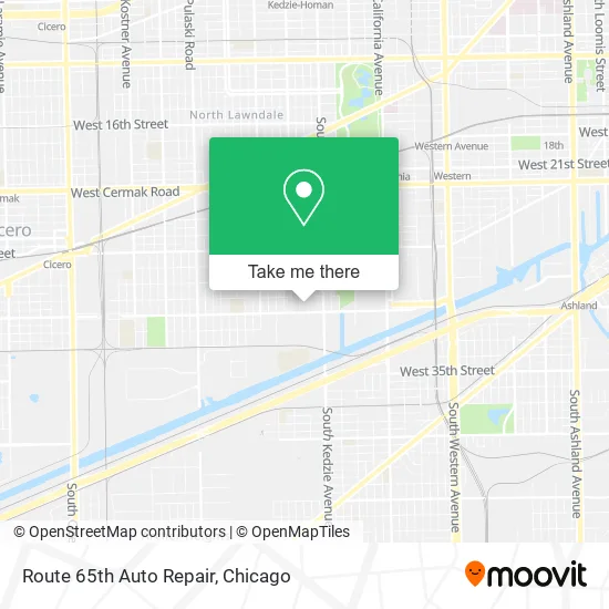 Route 65th Auto Repair map
