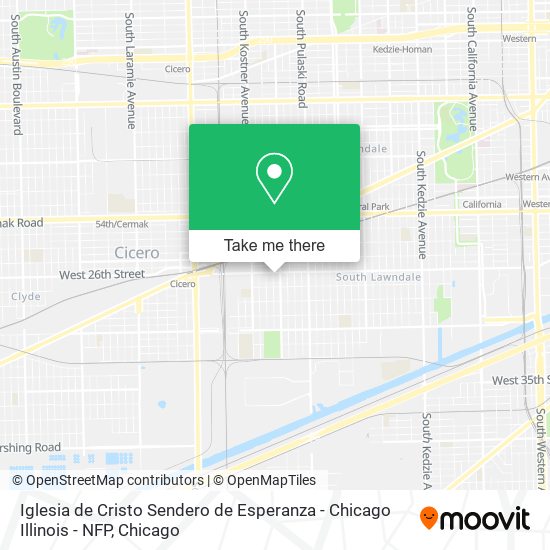 Mapa de Iglesia de Cristo Sendero de Esperanza - Chicago Illinois - NFP