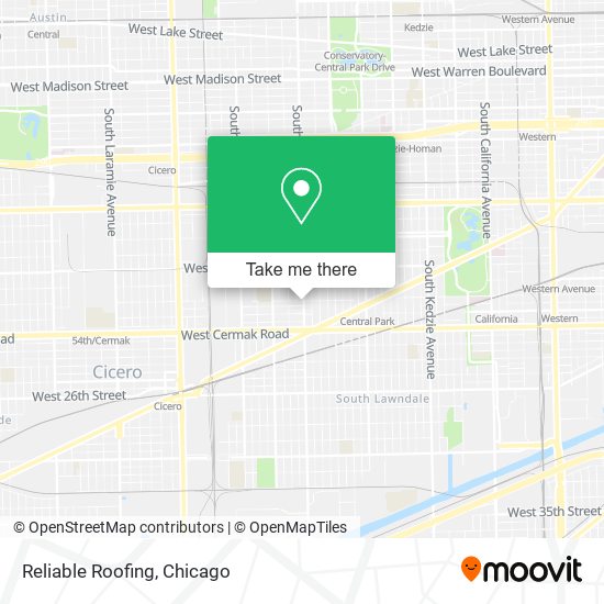 Reliable Roofing map