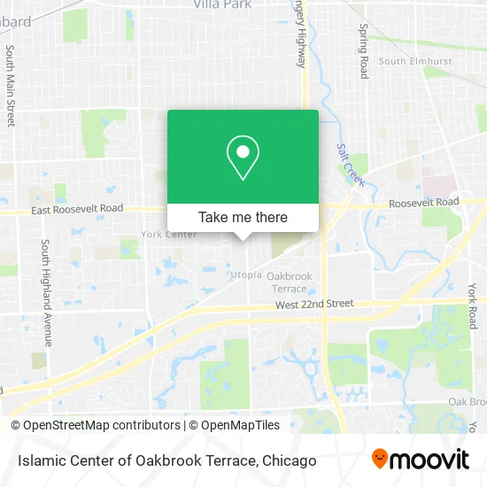 Islamic Center of Oakbrook Terrace map