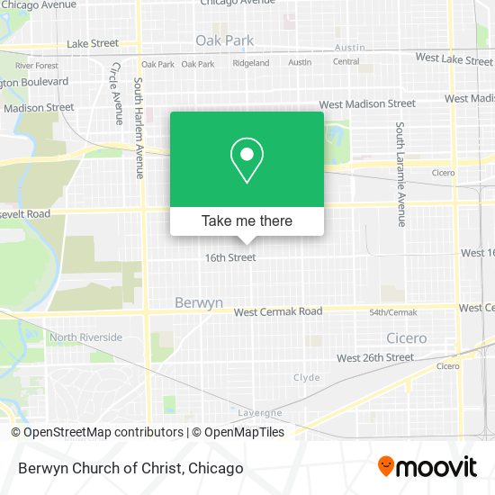 Berwyn Church of Christ map