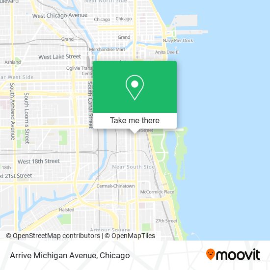 Arrive Michigan Avenue map