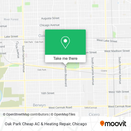 Oak Park Cheap AC & Heating Repair map