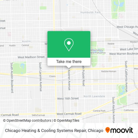 Chicago Heating & Cooling Systems Repair map