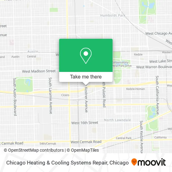 Chicago Heating & Cooling Systems Repair map
