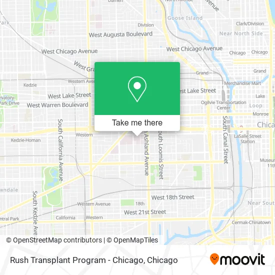 Rush Transplant Program - Chicago map