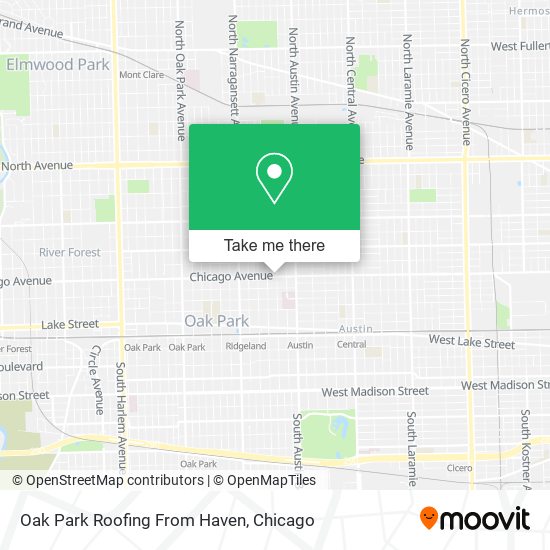 Mapa de Oak Park Roofing From Haven