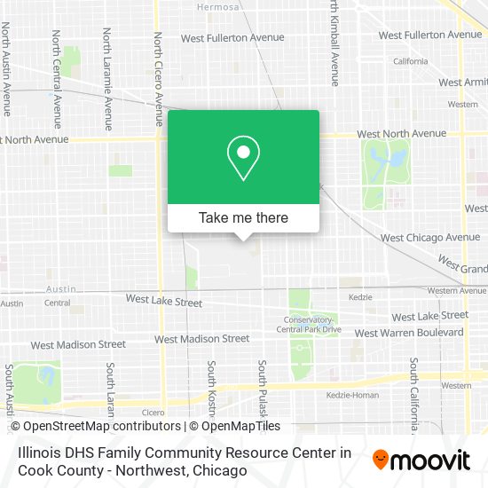 Illinois DHS Family Community Resource Center in Cook County - Northwest map