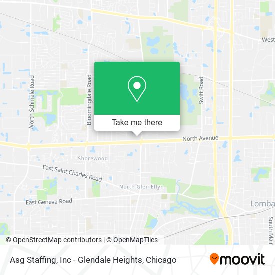 Mapa de Asg Staffing, Inc - Glendale Heights