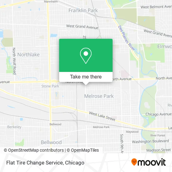 Flat Tire Change Service map