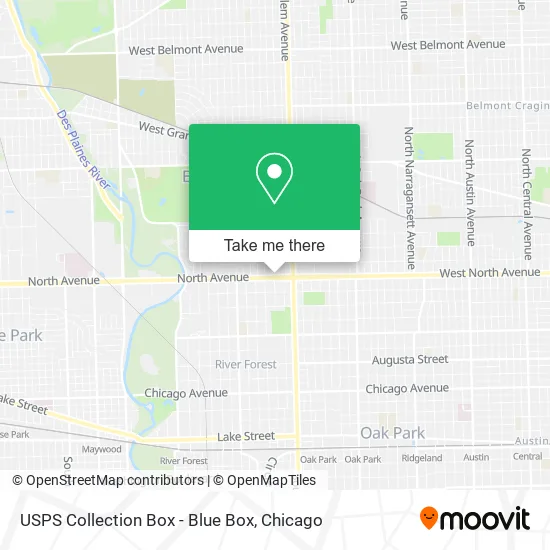 Mapa de USPS Collection Box - Blue Box