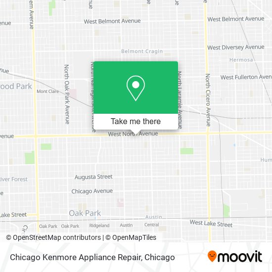 Chicago Kenmore Appliance Repair map