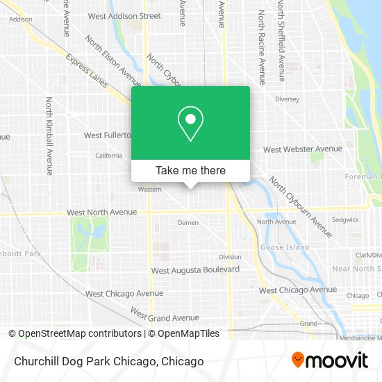 Churchill Dog Park Chicago map