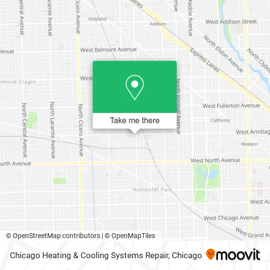 Chicago Heating & Cooling Systems Repair map