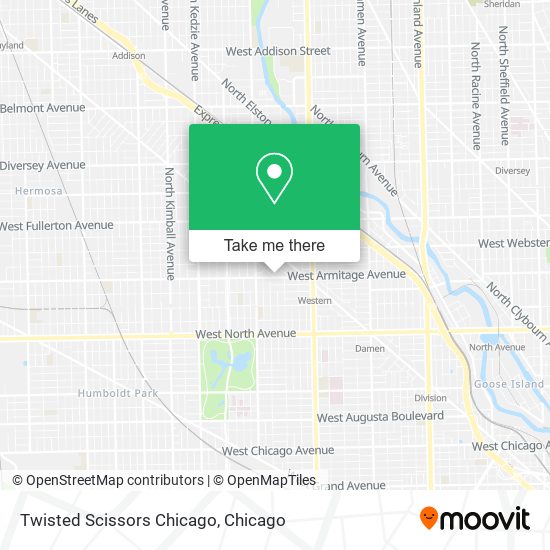 Mapa de Twisted Scissors Chicago