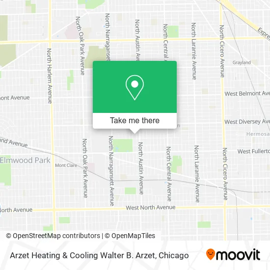 Arzet Heating & Cooling Walter B. Arzet map