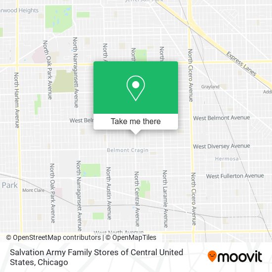 Salvation Army Family Stores of Central United States map