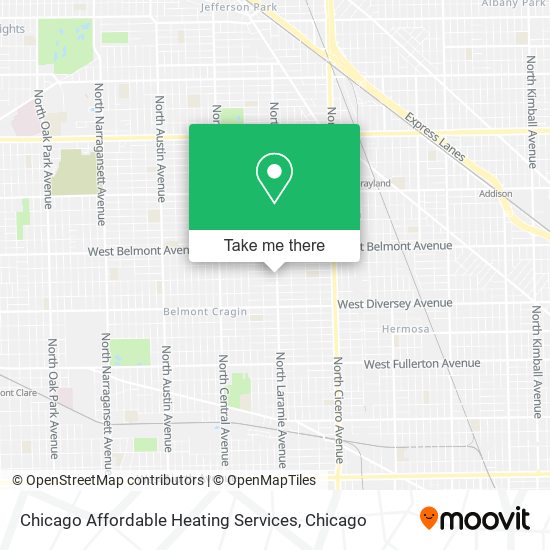 Chicago Affordable Heating Services map