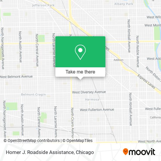 Homer J. Roadside Assistance map