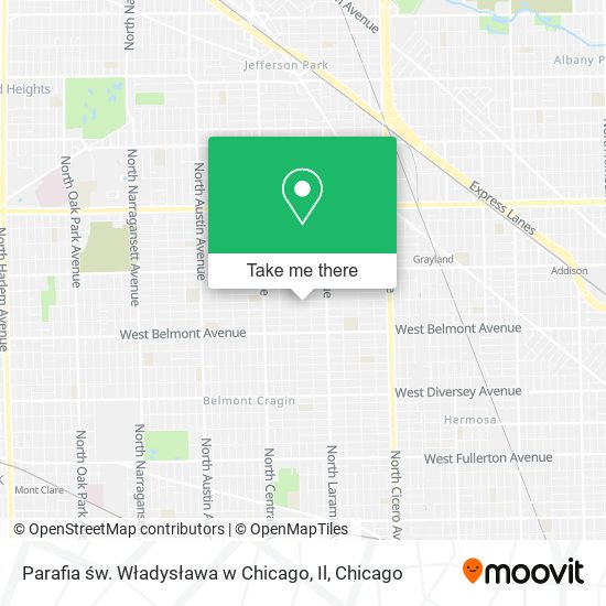 Mapa de Parafia św. Władysława w Chicago, Il