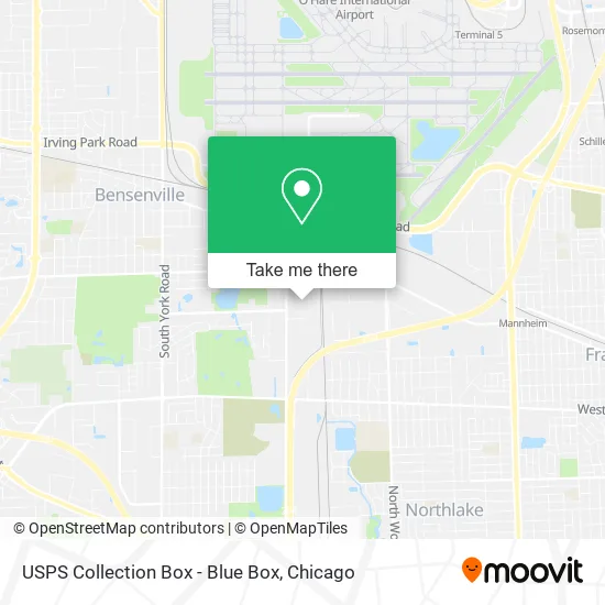 Mapa de USPS Collection Box - Blue Box