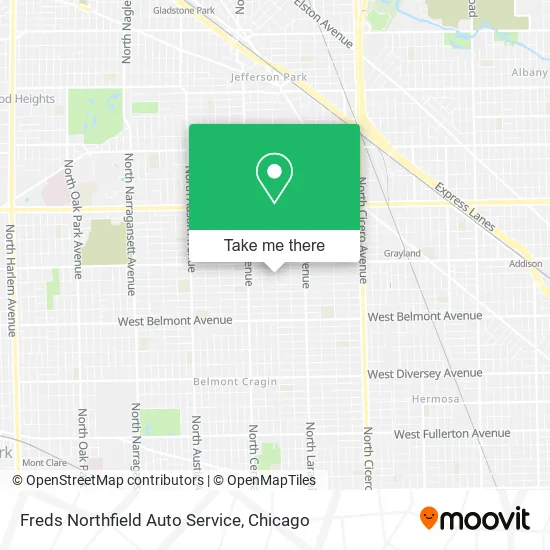 Freds Northfield Auto Service map