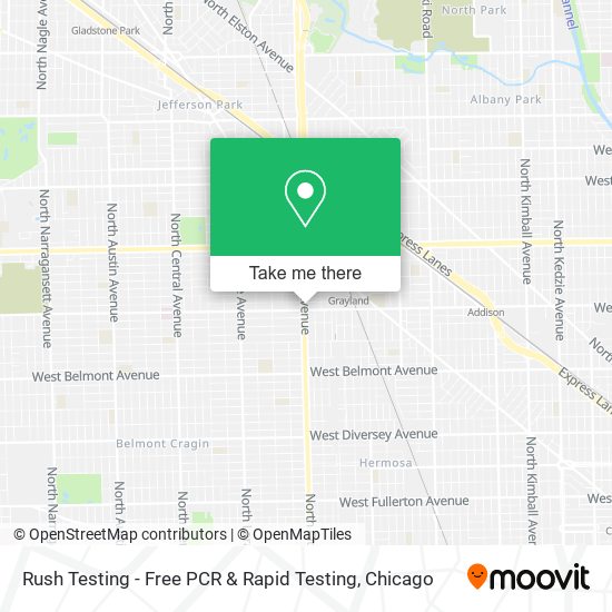 Mapa de Rush Testing - Free PCR & Rapid Testing