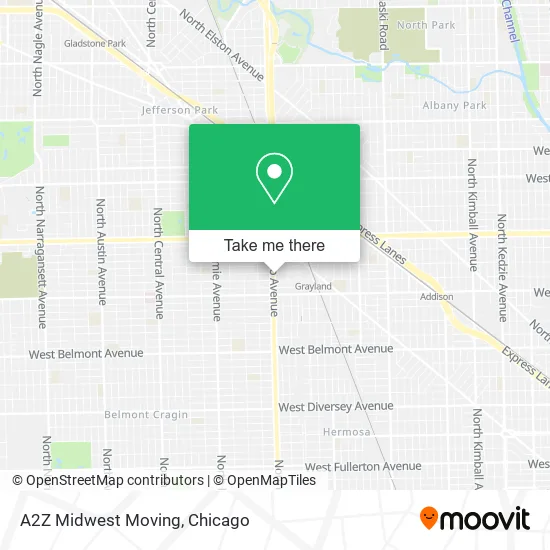 A2Z Midwest Moving map