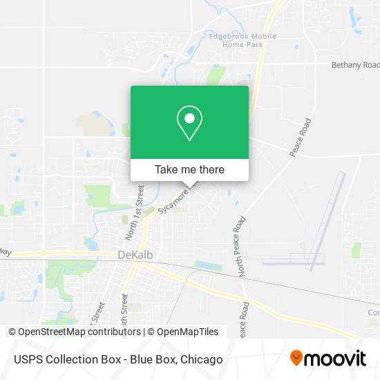 Mapa de USPS Collection Box - Blue Box