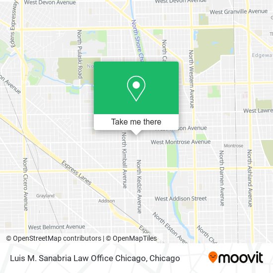 Mapa de Luis M. Sanabria Law Office Chicago