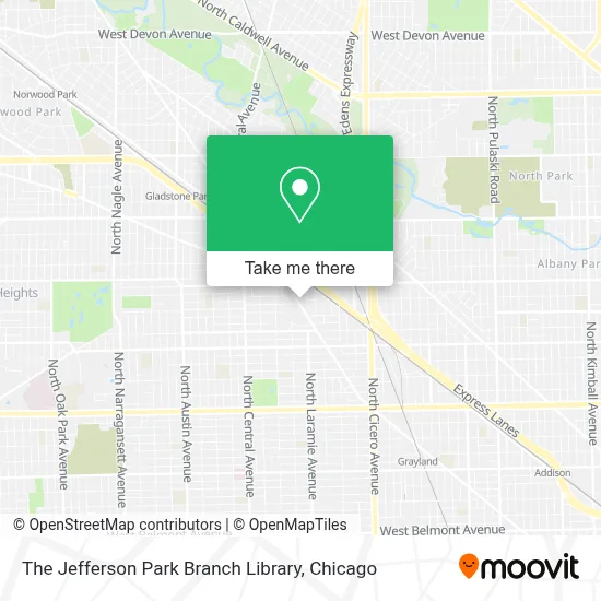 The Jefferson Park Branch Library map