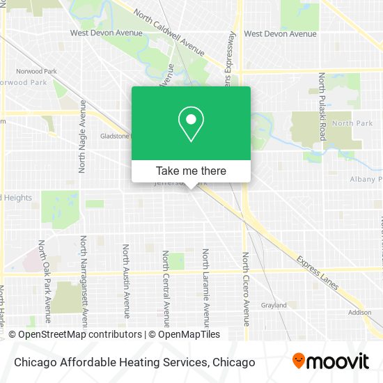 Chicago Affordable Heating Services map