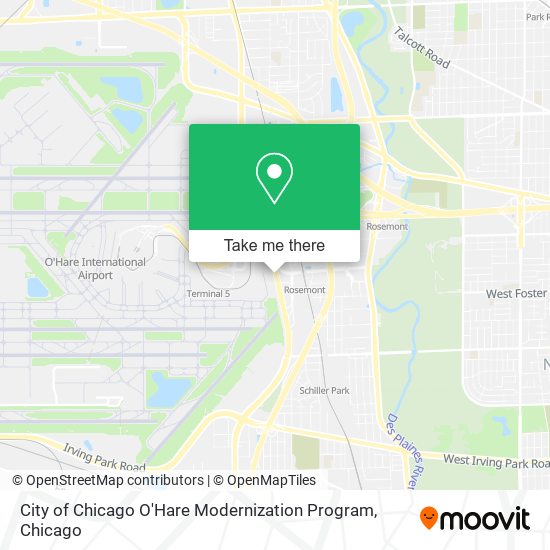 Mapa de City of Chicago O'Hare Modernization Program