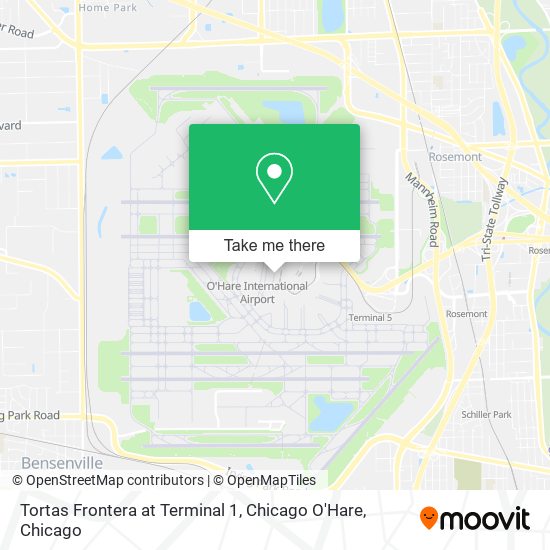 Mapa de Tortas Frontera at Terminal 1, Chicago O'Hare