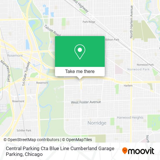 Central Parking Cta Blue Line Cumberland Garage Parking map