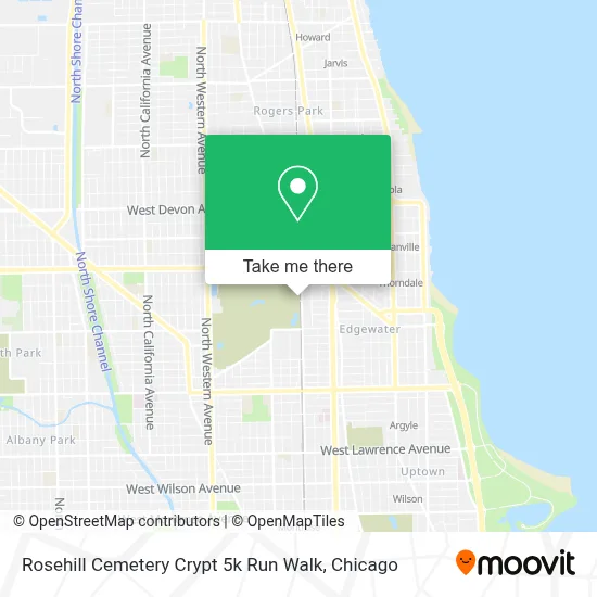 Rosehill Cemetery Crypt 5k Run Walk map