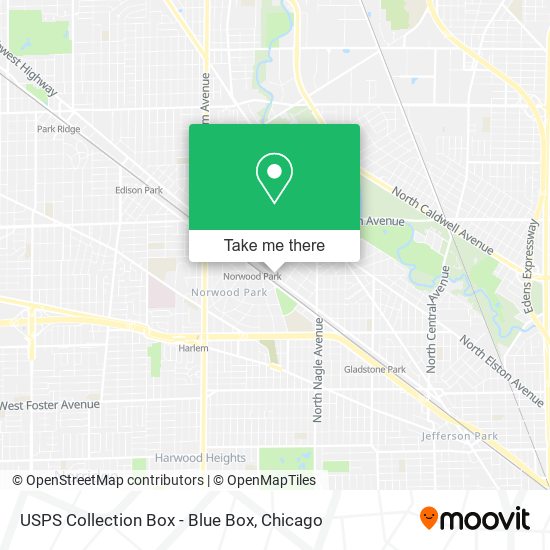 Mapa de USPS Collection Box - Blue Box