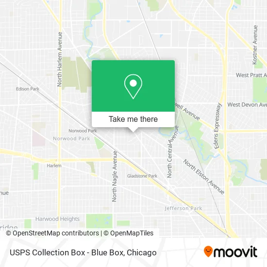 USPS Collection Box - Blue Box map
