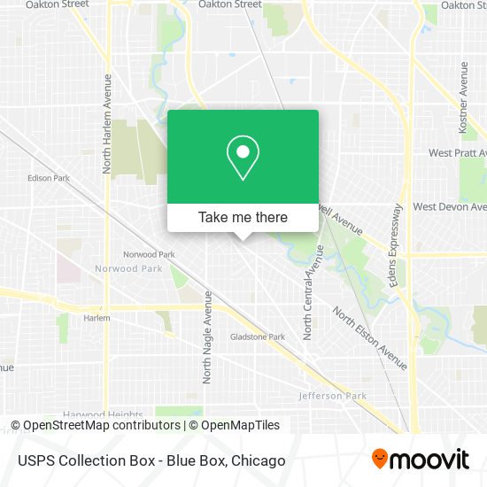 Mapa de USPS Collection Box - Blue Box