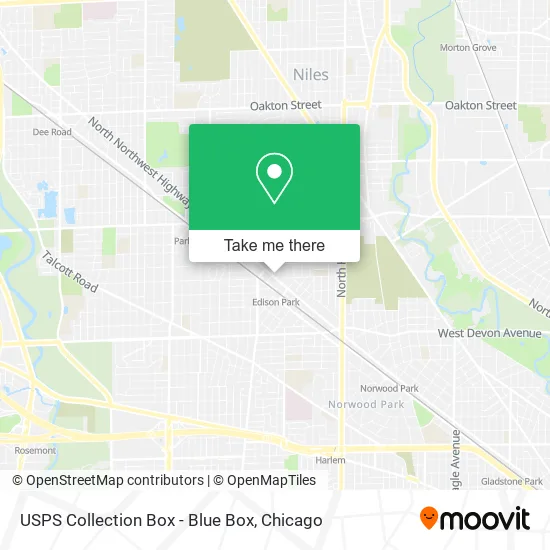 USPS Collection Box - Blue Box map