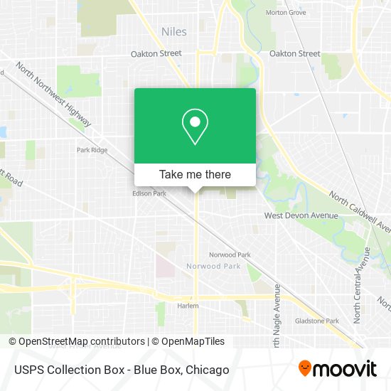 Mapa de USPS Collection Box - Blue Box