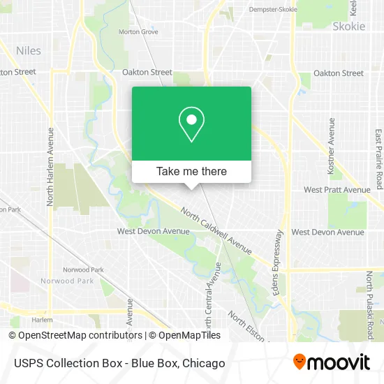 Mapa de USPS Collection Box - Blue Box