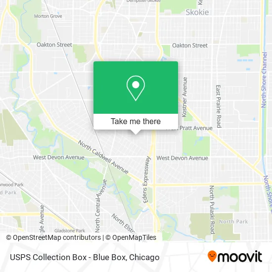 Mapa de USPS Collection Box - Blue Box