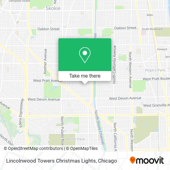 Lincolnwood Towers Christmas Lights map