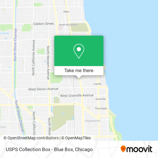 Mapa de USPS Collection Box - Blue Box