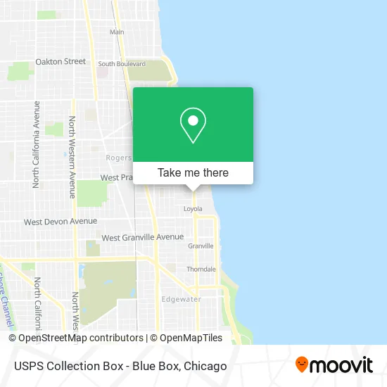 Mapa de USPS Collection Box - Blue Box