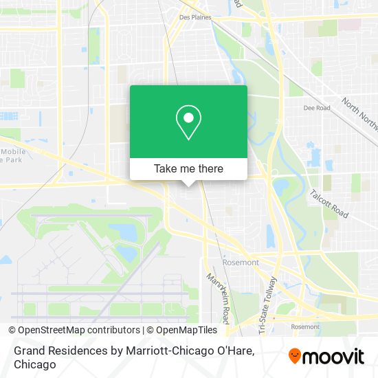Mapa de Grand Residences by Marriott-Chicago O'Hare